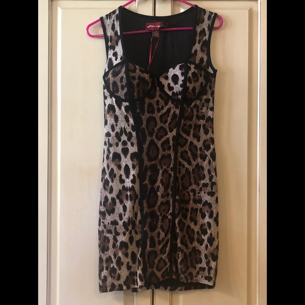 Sugar & Spice, Leopard Print Dress, Size Medium